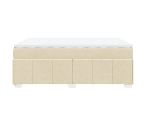 Atsperu Gulta Ar Matraci, Krēmkrāsas, 140X200 Cm, Audums Vidaxl