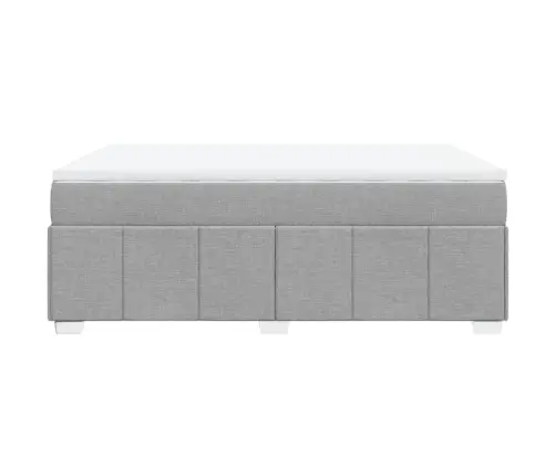 Lova Su Spyruoklėmis Ir Čiužiniu, Pilka, 160X200cm Audinys