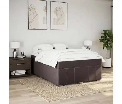 Lova Su Spyruoklėmis Ir Čiužiniu, Ruda, 160X200 cm Audinys