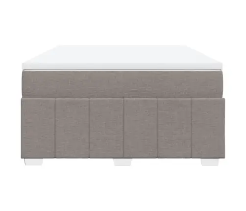 Atsperu Gulta Ar Matraci, Pelēkbrūns, 160X200 Cm, Audums Vidaxl