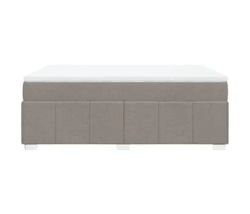 Atsperu Gulta Ar Matraci, Pelēkbrūns, 160X200 Cm, Audums Vidaxl