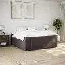 Atsperu Gulta Ar Matraci, Tumši Brūns, 180X200 Cm, Audums Vidaxl