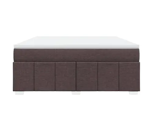 Atsperu Gulta Ar Matraci, Tumši Brūns, 180X200 Cm, Audums Vidaxl