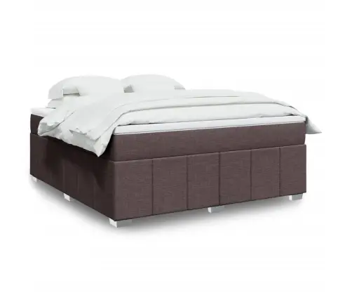 Atsperu Gulta Ar Matraci, Tumši Brūns, 180X200 Cm, Audums Vidaxl