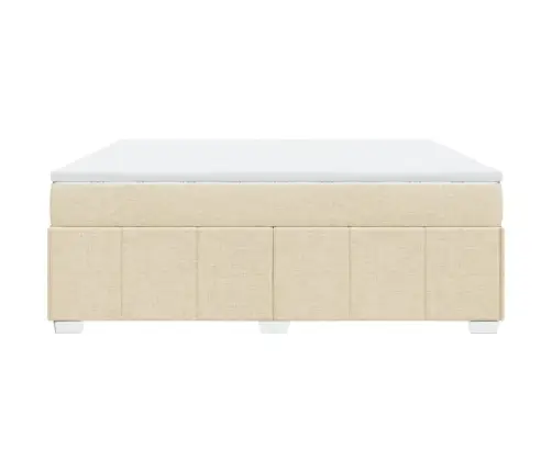 Atsperu Gulta Ar Matraci, Krēmkrāsas, 180X200 Cm, Audums Vidaxl