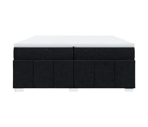 Atsperu Gultas Rāmis Ar Matraci, Melna Audums, 200X200 Cm Vidaxl