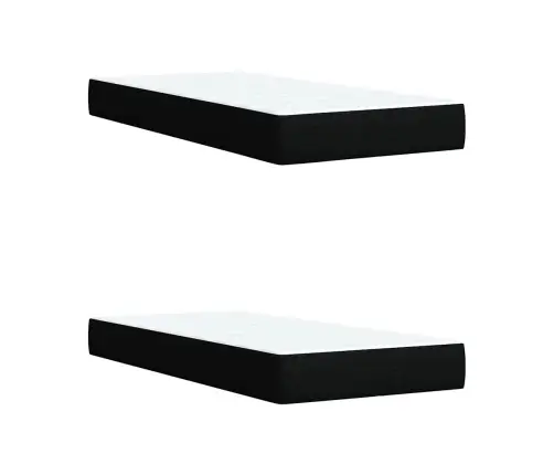 Atsperu Gultas Rāmis Ar Matraci, Melna Audums, 200X200 Cm Vidaxl