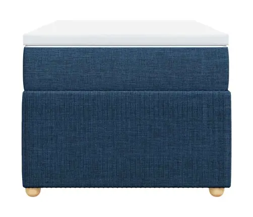 Atsperu Gultas Rāmis Ar Matraci, Zils, 80X200 Cm, Audums Vidaxl