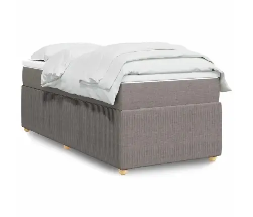 Lova Su Spyruoklėmis Ir Čiužiniu, Taupe, 90X190 cm Audinys