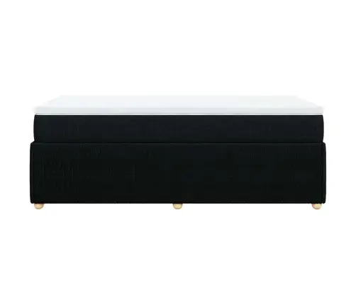 Lova Su Spyruoklėmis Ir Čiužiniu, Juoda, 90X200 cm Audinys