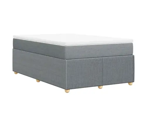 Lova Su Spyruoklėmis Ir Čiužiniu, Pilka, 120X190cm Audinys