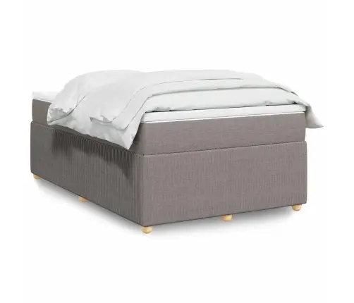 Atsperu Gulta Ar Matraci, Pelēkbrūns Audums, 120X190 Cm Vidaxl