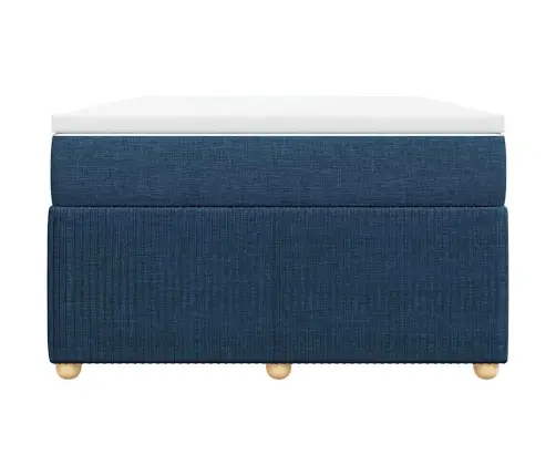 Atsperu Gulta Ar Matraci, Zils Audums, 120X190 Cm Vidaxl