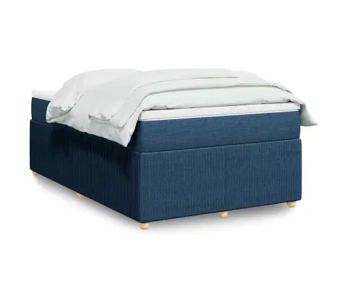 Atsperu Gulta Ar Matraci, Zils Audums, 120X190 Cm Vidaxl