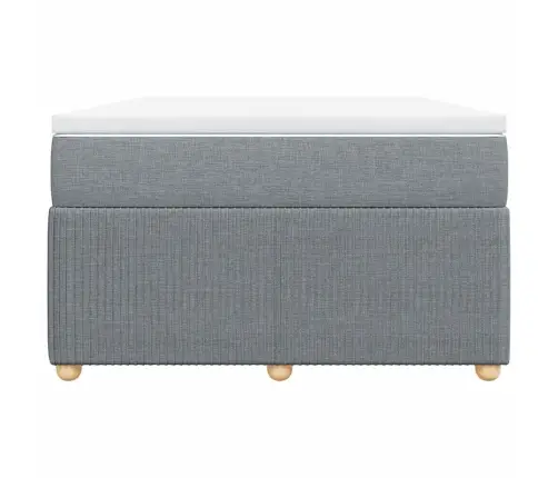 Atsperu Gulta Ar Matraci, Gaiši Pelēka Audums, 120X200Cm Vidaxl