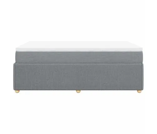 Atsperu Gulta Ar Matraci, Gaiši Pelēka Audums, 120X200Cm Vidaxl