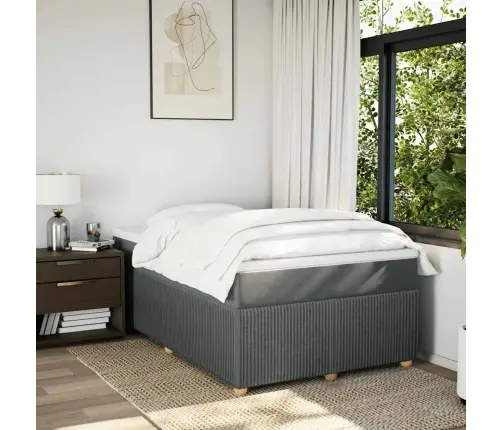 Atsperu Gulta Ar Matraci, Tumši Pelēka Audums, 120X200Cm Vidaxl