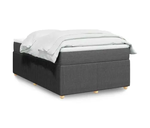 Atsperu Gulta Ar Matraci, Tumši Pelēka Audums, 120X200Cm Vidaxl