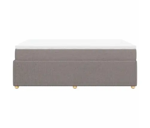 Atsperu Gultas Rāmis Ar Matraci, Pelēkbrūns, 120X200 Cm, Audums Vidaxl