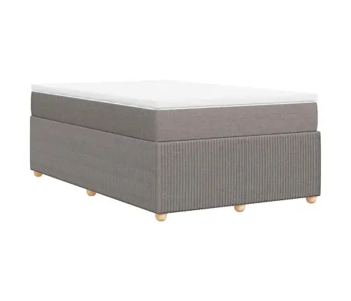 Atsperu Gultas Rāmis Ar Matraci, Pelēkbrūns, 120X200 Cm, Audums Vidaxl