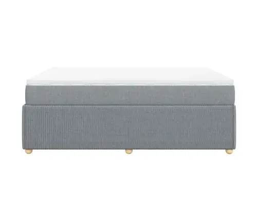 Lova Su Spyruoklėmis Ir Čiužiniu, Pilkas, 140X190cm Audinys