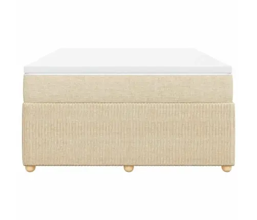 Atsperu Gulta Ar Matraci, Krēmkrāsas Audums, 140X190 Cm Vidaxl