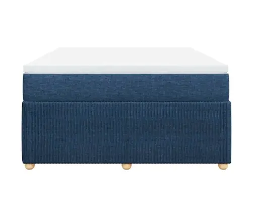 Atsperu Gulta Ar Matraci, Zils Audums, 140X190 Cm Vidaxl