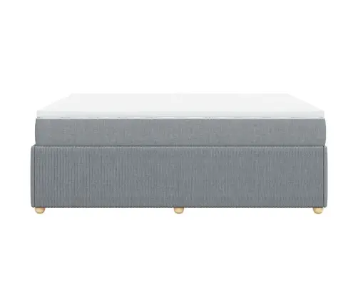 Atsperu Gultas Rāmis Ar Matraci, Gaiši Pelēka Audums, 140X200Cm Vidaxl