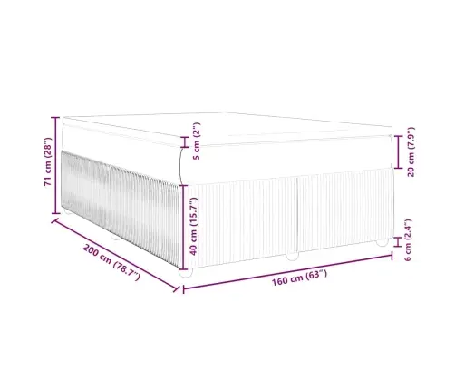 Kontinentaalvoodi Madratsiga, Helehall, 160X200 cm Kangas