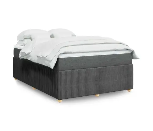 Lova Su Spyruoklėmis/Čiužiniu,Tamsiai Pilka, 160X200cm Audinys