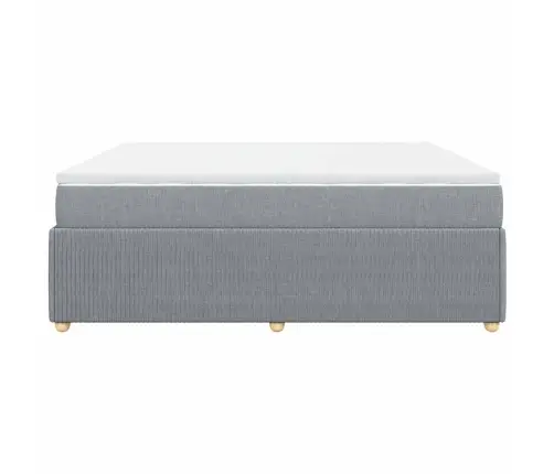 Atsperu Gulta Ar Matraci, Gaiši Pelēka Audums, 180X200 Cm Vidaxl