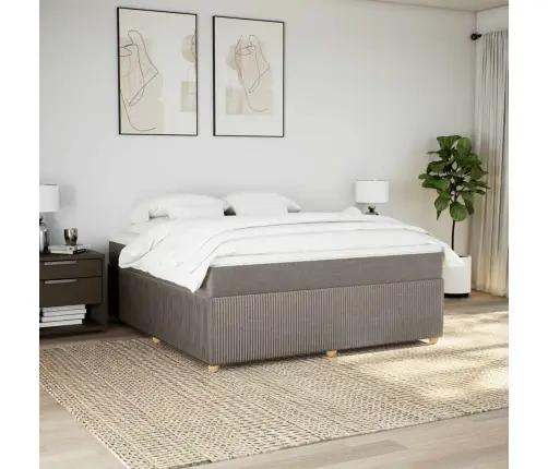 Lova Su Spyruoklėmis Ir Čiužiniu, Taupe, 180X200 cm Audinys