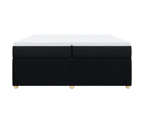 Atsperu Gultas Rāmis Ar Matraci, Melna Audums, 200X200 Cm Vidaxl