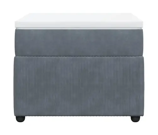 Lova Su Spyruoklėmis Ir Čiužiniu, Pilka, 80X200cm Aksomas