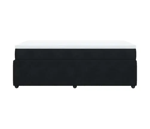 Kontinentaalvoodi Madratsiga, Must, 80X200 cm Samet