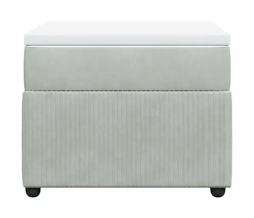 Atsperu Gulta Ar Matraci, Gaiši Pelēka Samts, 90X190 Cm Vidaxl