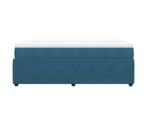 Kontinentaalvoodi Madratsiga, Tumesinine, 90X190 cm Samet