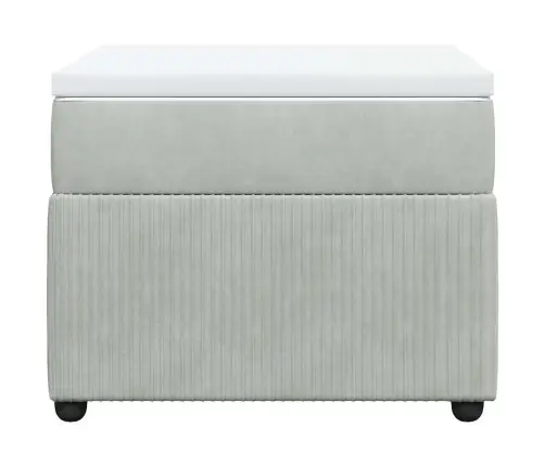 Atsperu Gulta Ar Matraci, Gaiši Pelēka Samts, 90X200 Cm Vidaxl