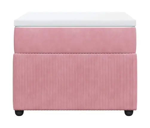 Atsperu Gulta Ar Matraci, Rozā Samts, 90X200 Cm Vidaxl