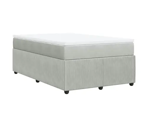 Atsperu Gulta Ar Matraci, Gaiši Pelēka Samts, 120X190 Cm Vidaxl