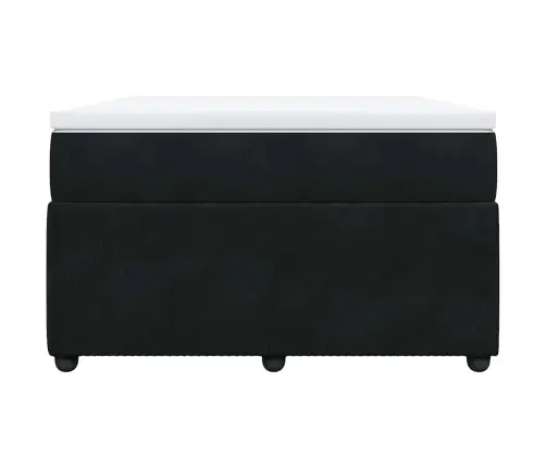 Atsperu Gulta Ar Matraci, Melns Samts, 120X190 Cm Vidaxl