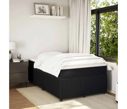 Atsperu Gulta Ar Matraci, Melna Samts, 120X200 Cm Vidaxl