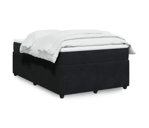 Atsperu Gulta Ar Matraci, Melna Samts, 120X200 Cm Vidaxl