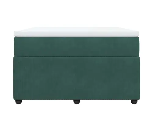 Lova Su Spyruoklėmis Ir Čiužiniu, Žalia, 120X200cm Aksomas