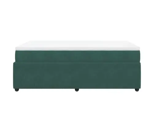 Lova Su Spyruoklėmis Ir Čiužiniu, Žalia, 120X200cm Aksomas