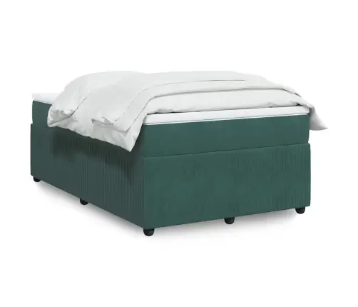 Lova Su Spyruoklėmis Ir Čiužiniu, Žalia, 120X200cm Aksomas