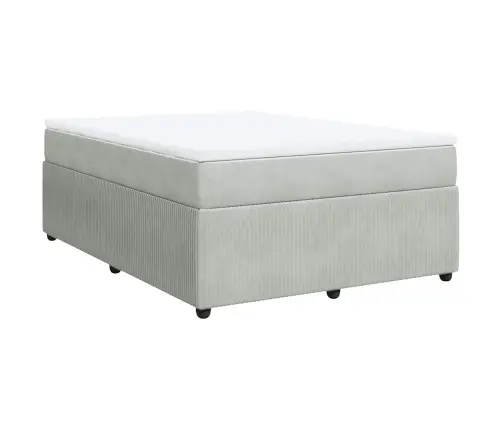 Kontinentaalvoodi Madratsiga, Helehall, 140X190 cm Samet