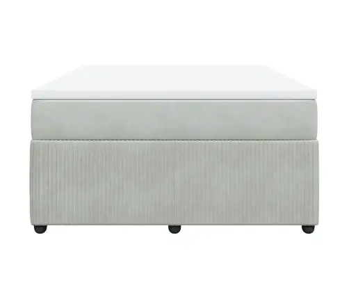 Kontinentaalvoodi Madratsiga, Helehall, 140X190 cm Samet