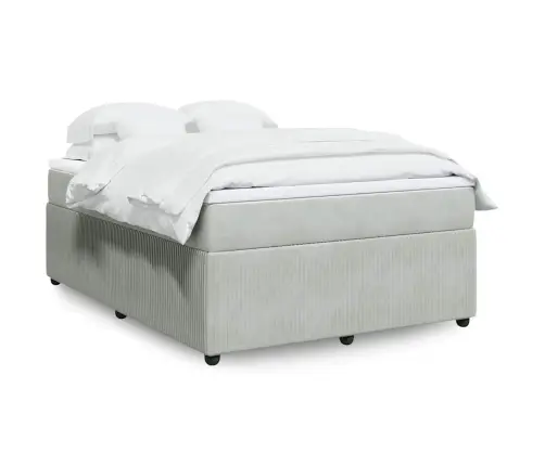 Kontinentaalvoodi Madratsiga, Helehall, 140X190 cm Samet