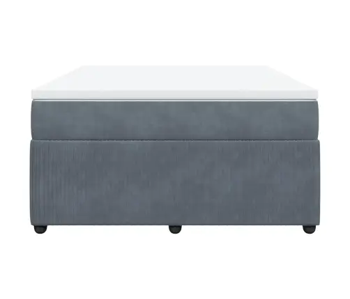 Atsperu Gulta Ar Matraci, Tumši Pelēka Samts, 140X190 Cm Vidaxl